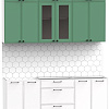 Готовая кухня Интермебель Лион-4 1.8м без столешницы (мята софт/белый софт)