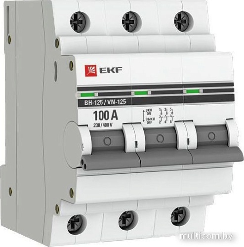 Выключатель нагрузки EKF PROxima ВН-125 3P 100А SL125-3-100-pro