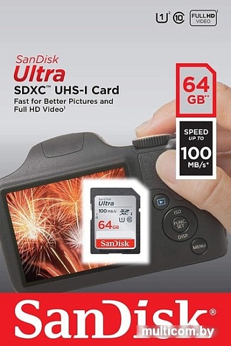 Карта памяти SanDisk Ultra SDXC SDSDUNR-064G-GN6IN 64GB