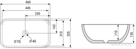 Умывальник Abber Rechteck AC2200MW (белый матовый)