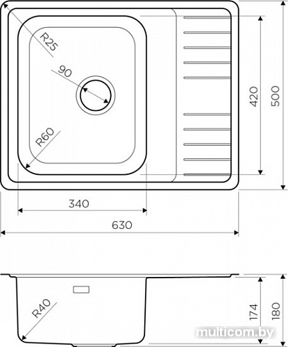 Кухонная мойка Omoikiri Sagami 63-IN