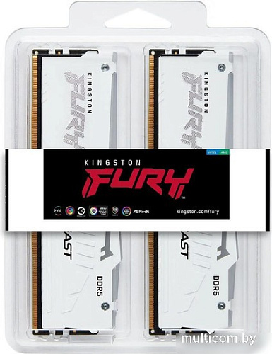 Оперативная память Kingston FURY Beast RGB 2x32ГБ DDR5 5200 МГц KF552C40BWAK2-64