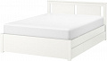 Кровать Ikea Сонгесанд 200x160 (два ящика, белый, Лурой) 092.412.55