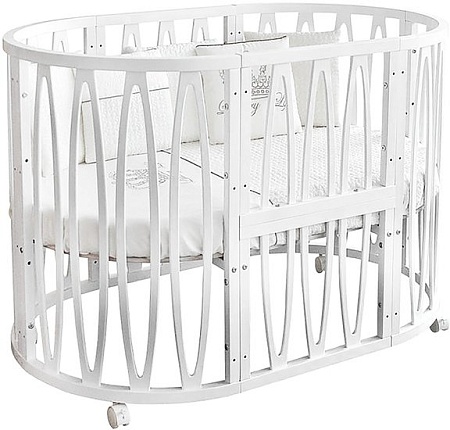 Кроватка-трансформер Indigo Нарру Bambini 7 в 1 (белый)