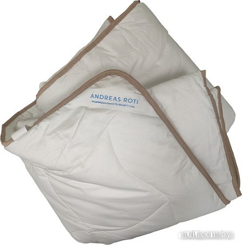 Одеяло Andreas Roti Всесезонное Бязь Шерсть ОС010302.3241 (140x205, волна белый)