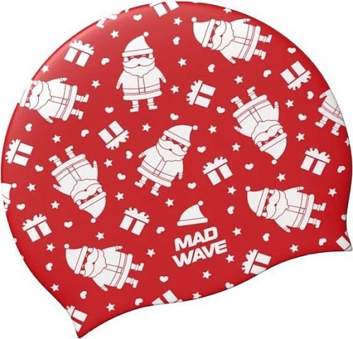 Шапочка для плавания Mad Wave New Year (красный)