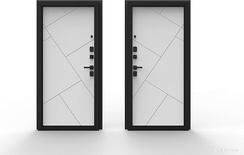 Металлическая дверь Guard Line графит/шагрень белая (86x205, правая)