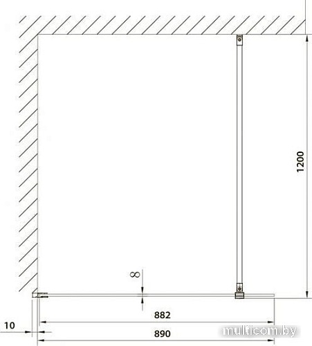 Душевая стенка Omnires Marina DNR90XСRTR