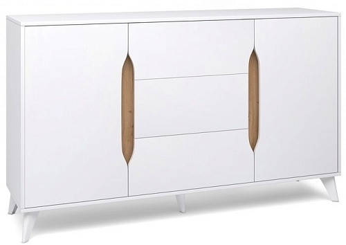 Тумба Мебельград Палмер 3 ящика 2 дв (белый аляска-дуб вотан)