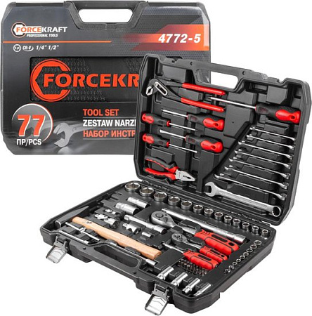 Универсальный набор инструментов ForceKraft FK-4772-5 (77 предметов)
