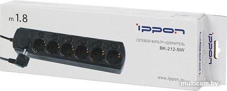 Сетевой фильтр IPPON BK212-SW (черный)