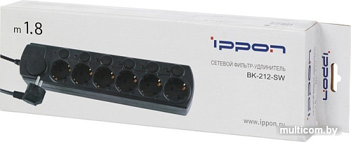 Сетевой фильтр IPPON BK212-SW (черный)