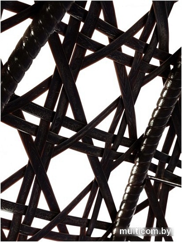 Подвесное кресло M-Group Для двоих Люкс 11510209 (коричневый ротанг/серая подушка)