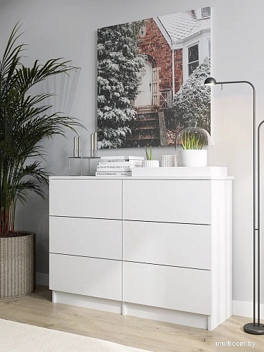Комод Горизонт Нео 1050 6 ящиков (белый)
