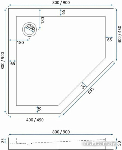 Душевой поддон Rea Diamond 80x80 (белый)