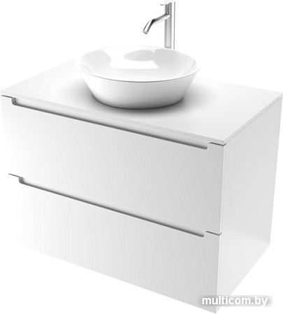 ЗОВ Тумба под умывальник со столешницей Эридан 80 (белый мат/белый)