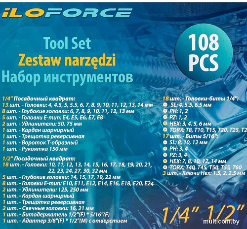 Универсальный набор инструментов ILOforce IF-41082-5(52229)