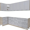 Готовая кухня Интерлиния Мила 12x26 без столешницы (серебристый/бетон)