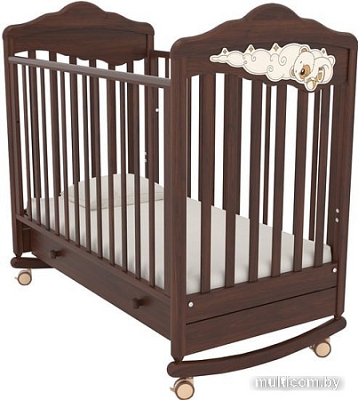 Классическая детская кроватка Angela Bella Изабель (качалка, орех)