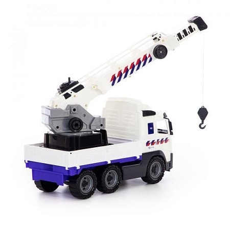 Полесье Volvo автомобиль-кран с поворотной платформой полицейский 77318