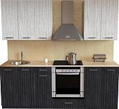 Кухня Хоум Лайн Луиза Люкс 2100 (древесина графит/древесина белая)