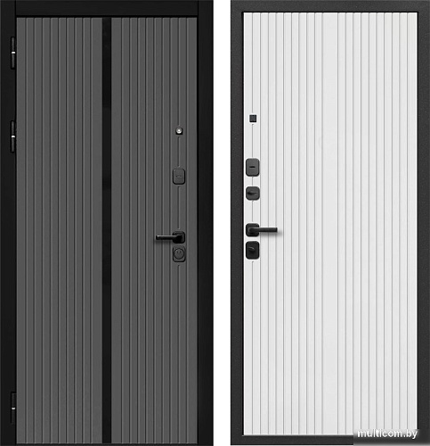 Металлическая дверь Guard Графит лакобель/белый матовый (96x205, левая)