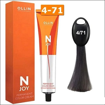 Крем-краска Ollin Professional N-Joy Color Cream 4/71 шатен коричнево-пепельный 100 мл