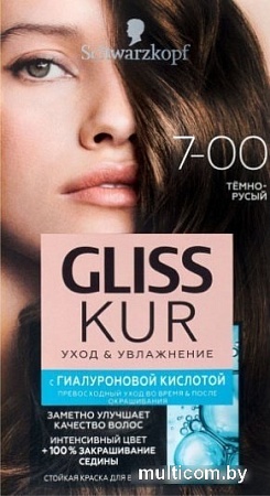 Крем-краска для волос Gliss Kur Уход и увлажнение 7-00 темно-русый