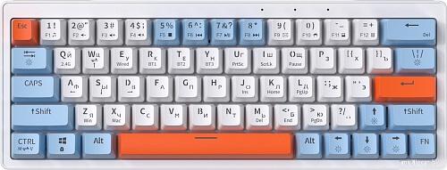 Клавиатура JEGG ZA63 Pro White Blue Orange (TNT Yellow)