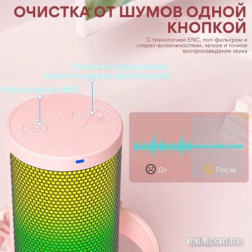 Проводной микрофон Maono DGM20 (розовый)