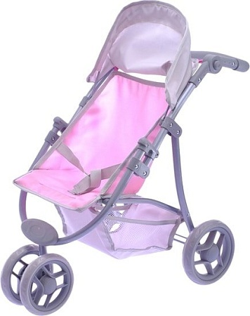 Коляска для кукол Melobo трехколесная 2955103 (розовый/серый)