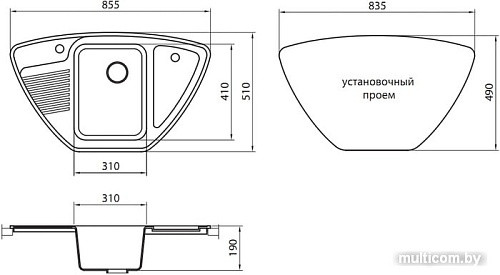 Кухонная мойка Granicom G008 (шоколад)
