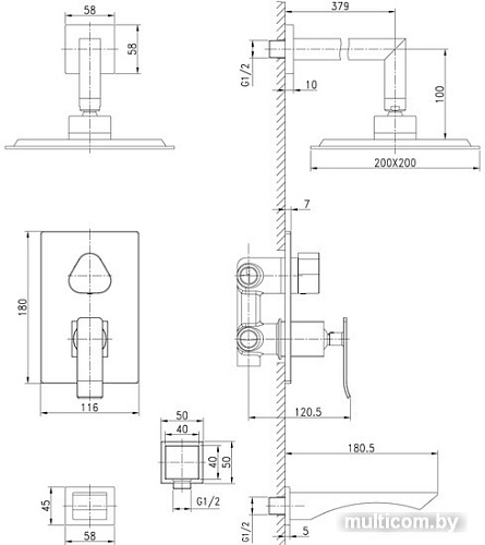 Душевая система Lemark LM5822CW