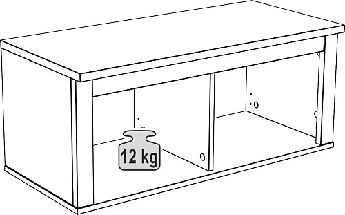 Полка Mio Tesoro Сага навесная 2 секции (белый/ясень)