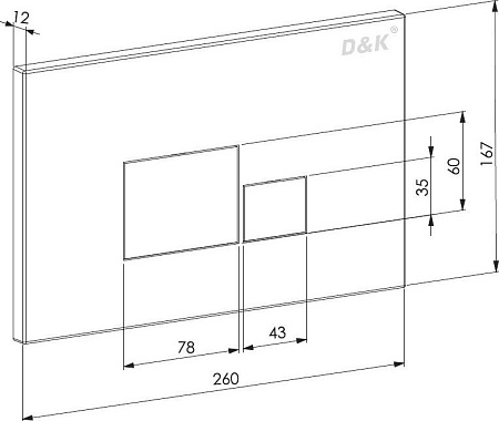 Панель смыва D&K Quadro DB1519001 (хром)