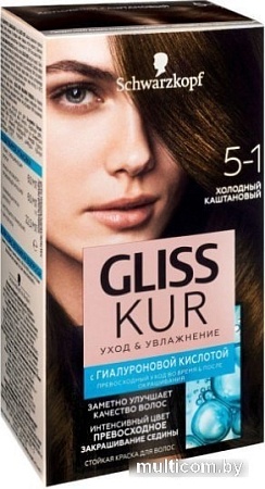 Крем-краска для волос Gliss Kur Уход и увлажнение 5-1 холодный каштановый