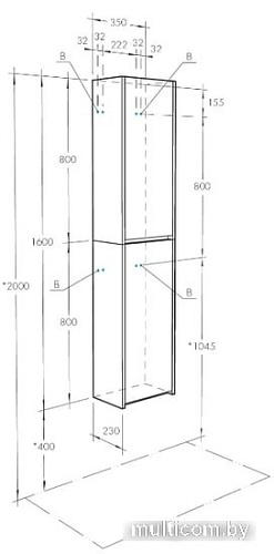 Акватон Шкаф с зеркалом Сканди 35 1A255003SDZ90 (белый/дуб рустик)