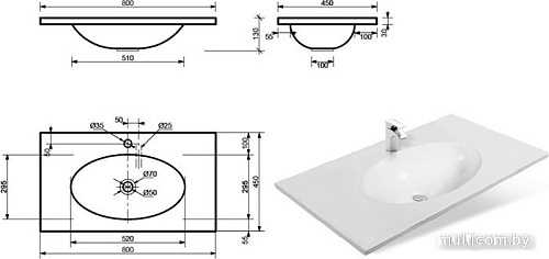 Умывальник Эстет Vegas Silk 80x45 ФР-00014922
