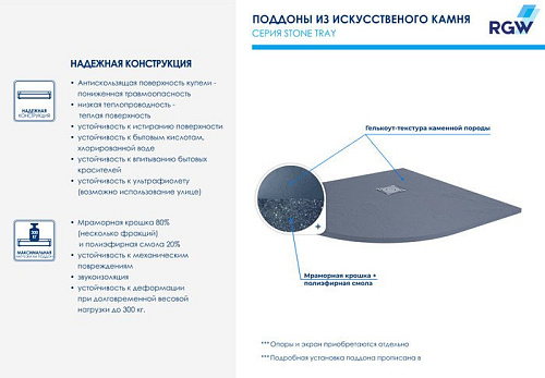 Душевой поддон RGW ST/R-0100G 16153100-02 100x100