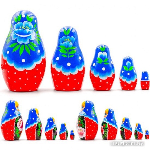 Развивающая игра Брестская Матрешка В сарафане с розами (набор 5 шт)