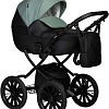 Универсальная коляска Indigo Mio ECO Plus 14&amp;quot; (2 в 1, 05/черная кожа+шалфей кожа)