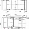 Угловая кухня Интерлиния Мила Лайт 1.2x1.4 (дуб молочный/дуб венге)