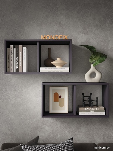 Полка MONOFIX Одос 2 секции (графит)