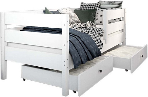 Кровать-тахта EcoWood Атланта 80x160 с ящиками ECO.001.00051.80-160.W