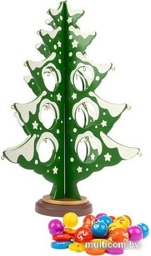 Набор для создания поделок/игрушек Bondibon Деревянная елочка-календарь 3D с игрушками ВВ5173