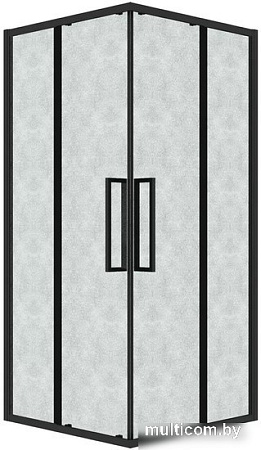 Душевой уголок Grossman Cosmo 80x80x195 300.K33.02.8080.21.02 (черный матовый/шиншилла стекло)