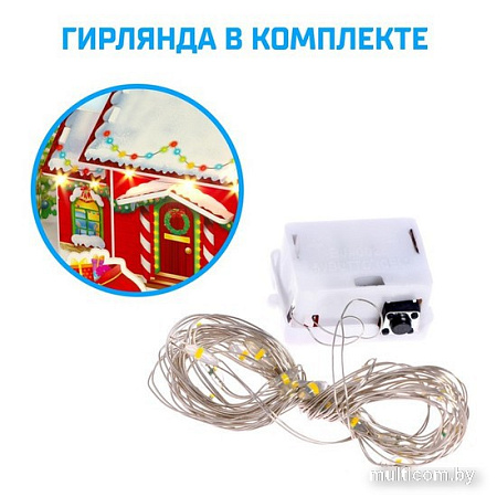 Конструктор Unicon 3D Новогодний домик со светодиод. гирляндой 6753947