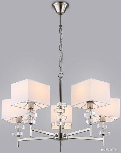 Подвесная люстра Ambrella LH71321/5 SN/WH (никель/белый)