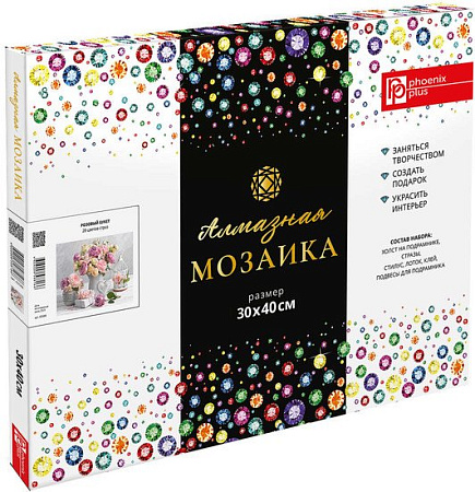 Алмазная мозаика Феникс+ Розовый букет 65588