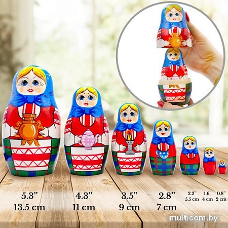Развивающая игра Брестская Матрешка С самоваром (набор 7 шт)